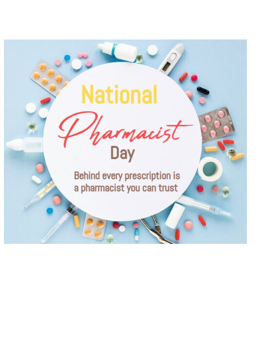 White Maximalist National Pharmacist Day Celebration  Flyer (us Letter) template