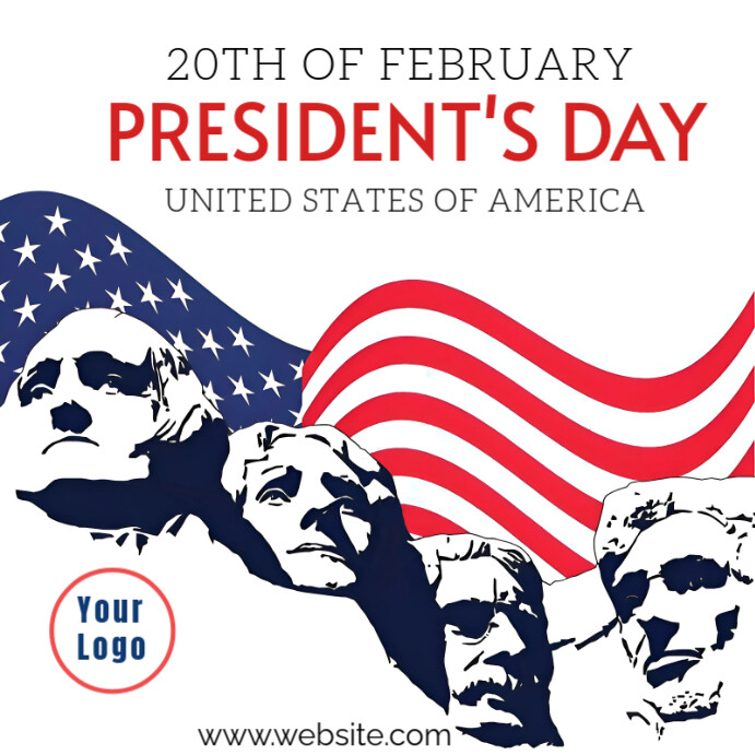 White Maximalist National President's Day Instagram Post Template ...