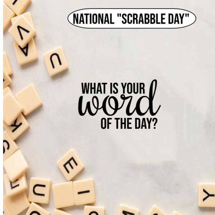 White Maximalist National Scrabble Day  Square (1:1) template