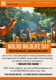 White Maximalist National Wildlife Day A5, ev template