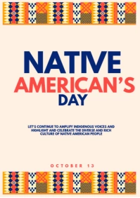White Maximalist Native American’s Day A4 template