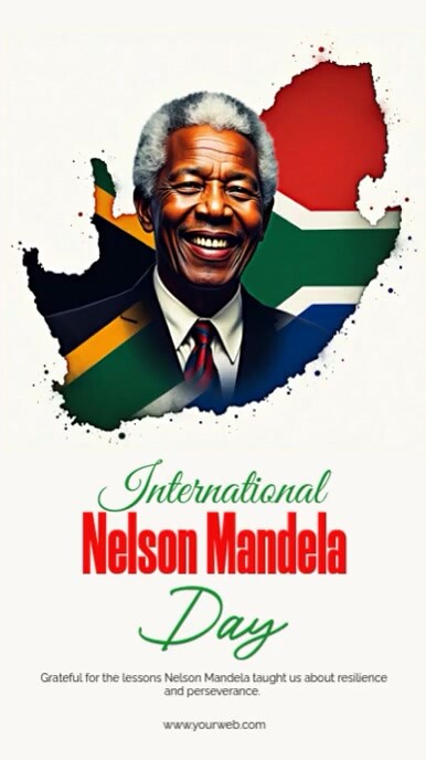 White Maximalist Nelson Mandela Day Template Instagram Reel