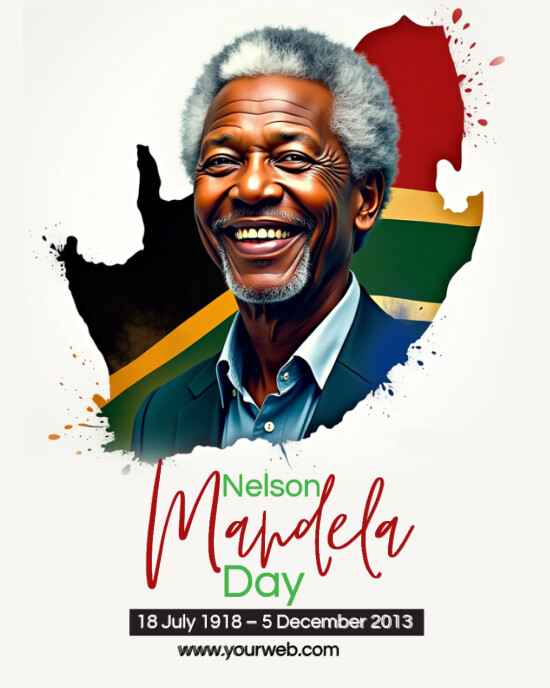 White Maximalist Nelson Mandela Day Template Instagram Portrait