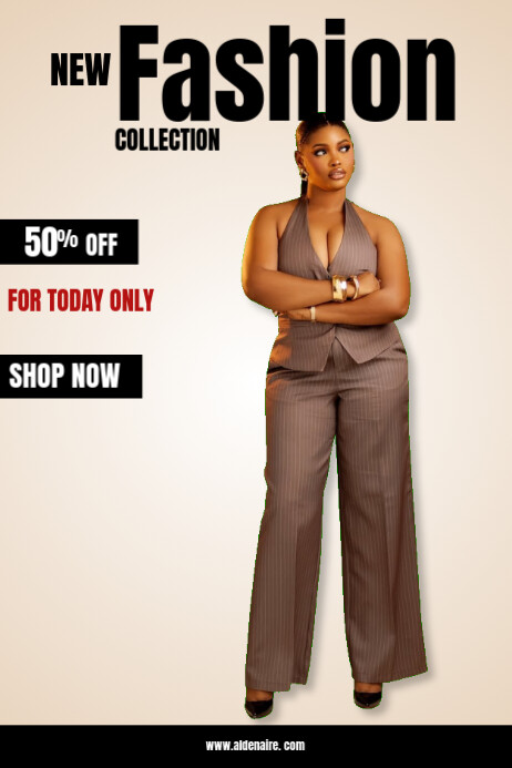 White Maximalist New Fashion Collection  Poster Plakkaat template