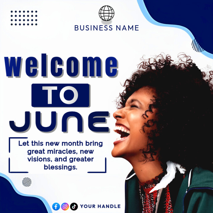 White Maximalist New Month Design Square (1:1) template