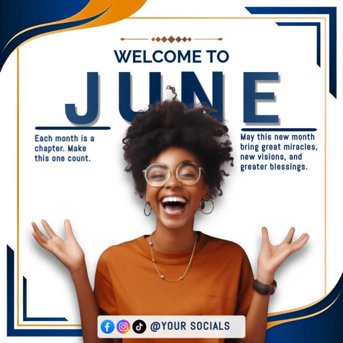 White Maximalist New Month Design Square (1:1) template