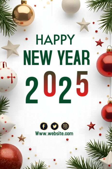 New Year 2025 Greeting Posters Template | PosterMyWall