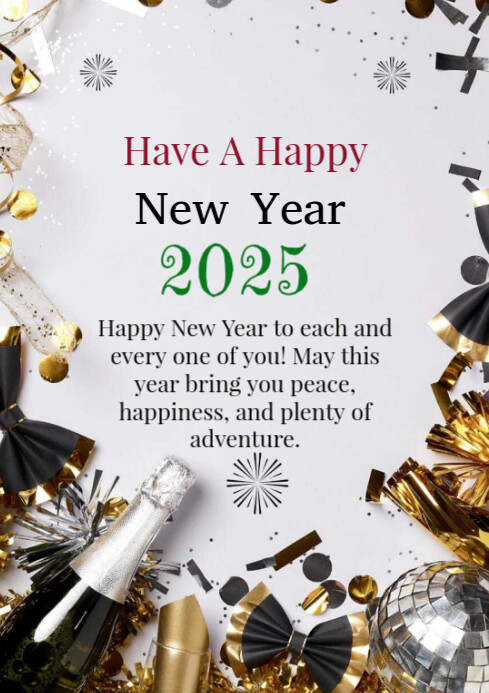 Plantilla de White Maximalist New Year A4 | PosterMyWall