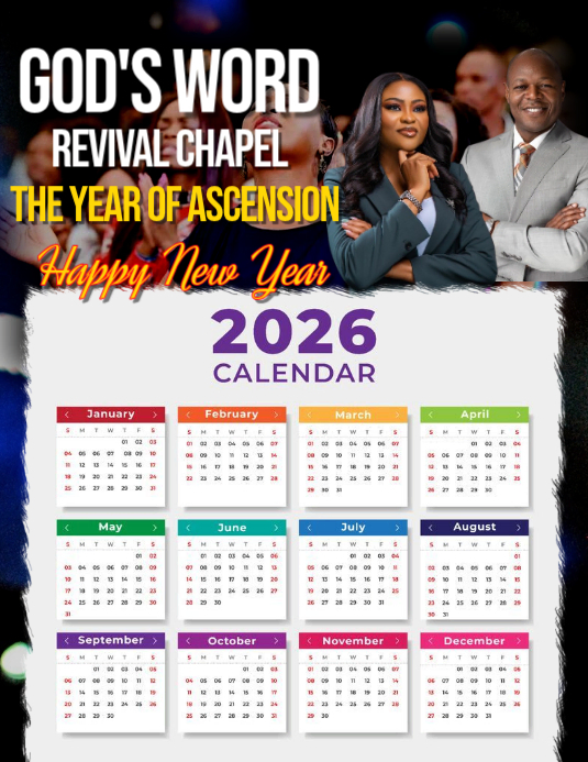 White Maximalist New Year Calendar Flyer (us Letter) Template ...