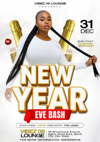 White Maximalist New Year Eve Party  A5 template