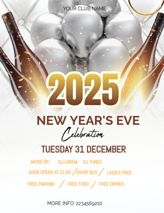 Copy of White Maximalist New Year Flyer (us Letter) | PosterMyWall
