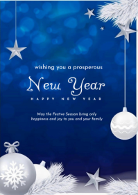 White Maximalist New Year Greetings  A4 template