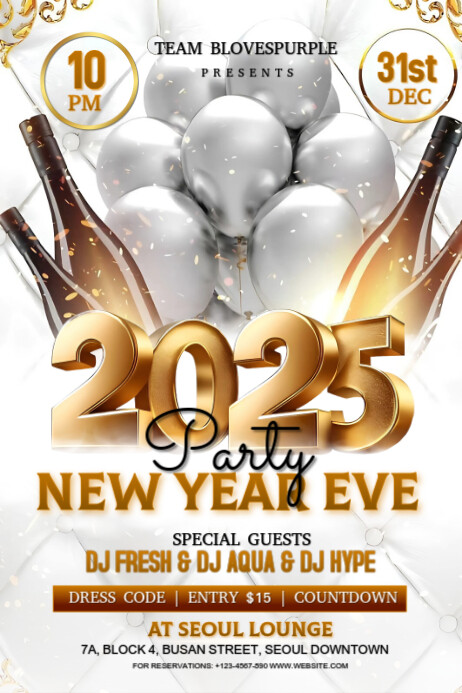 Copy of White Maximalist New Year Party Poster | PosterMyWall