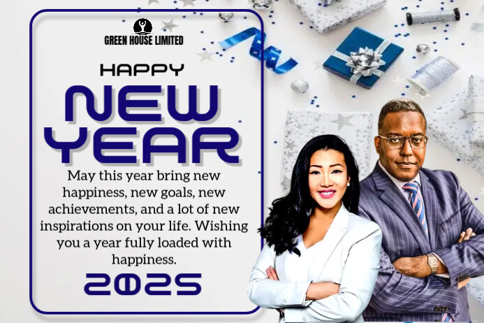 White Maximalist New Year Poster Template | PosterMyWall