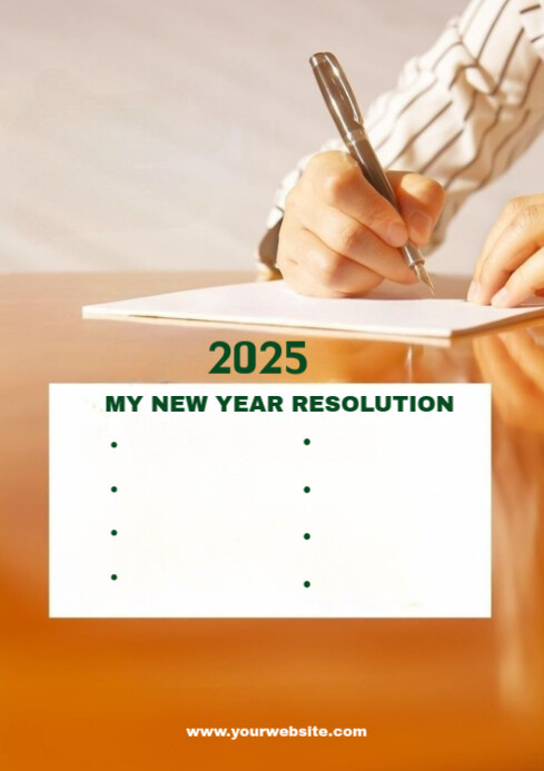 White Maximalist New Year Resolution Template  Poster A4