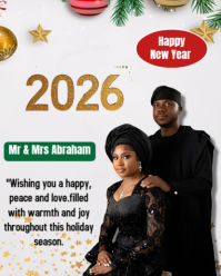 White Maximalist New Year Thanksgiving Flyer  Instagram Portrait template