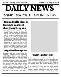 White Maximalist Newspaper  Poster/wallboard template