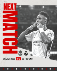 White Maximalist Next Match Football Fixture Preview Template Instagram Portrait