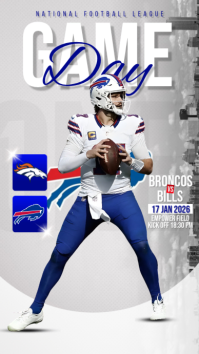 白色 Football Game Day Instagram Story Template