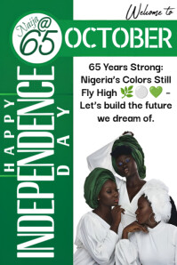 White Maximalist Nigerian Independence Day Poster template