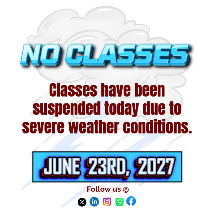 Copy of White Maximalist No Classes Announcement Instagram Post ...