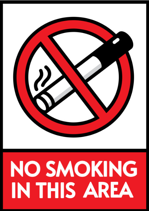 White Maximalist No Smoking  A4 template