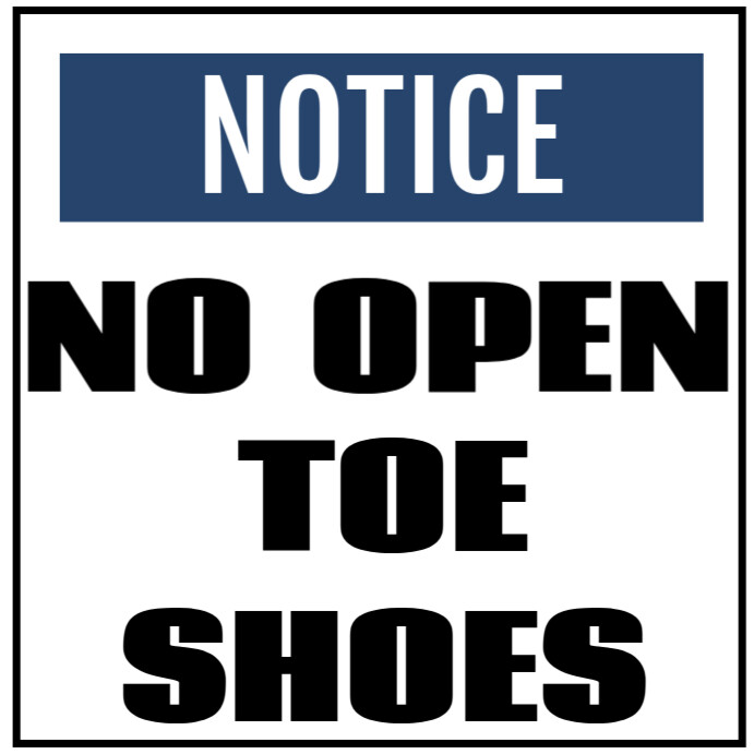 White Maximalist Notice: No Open Toe Shoes Instagram Post template