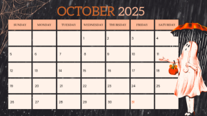 Hvid October Calendar Digitalt display Template
