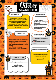 White October School Newsletter A4 Template