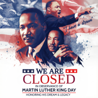 White Maximalist Office Closed Instagram Post template