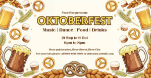 Bianco Oktoberfest Event Обложка мероприятия для Facebook Template
