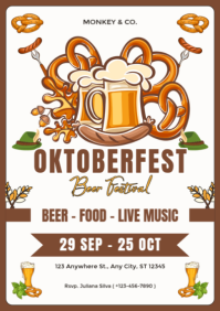 White Maximalist Oktoberfest Invitation A2 template