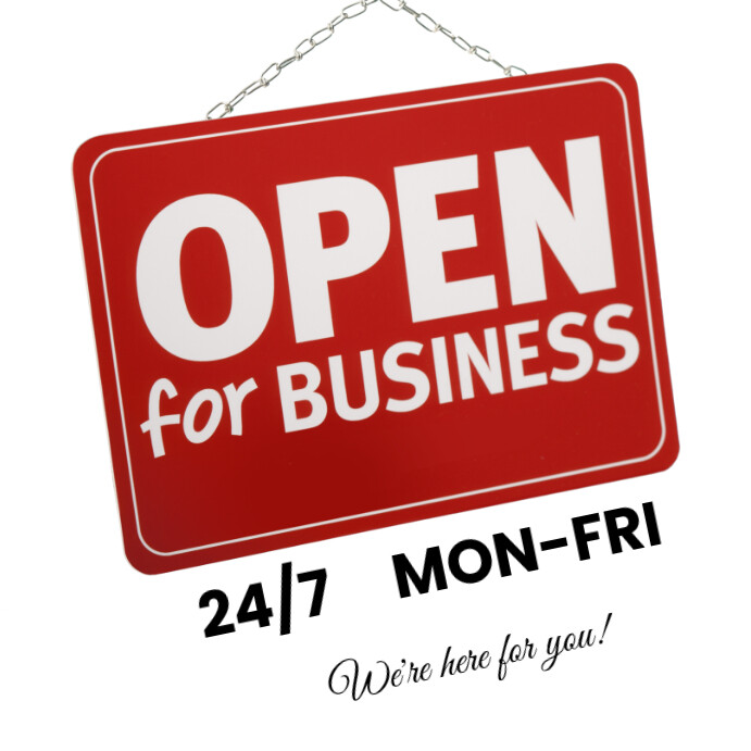 White Maximalist Open For Business Announcement Flyer Instagram Post ...