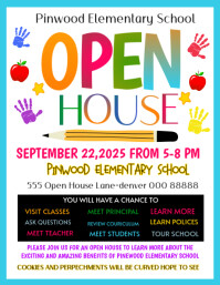 White Maximalist Open House Event Flyer (us Letter) template