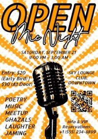 White Maximalist Open Mic Night   A4 template
