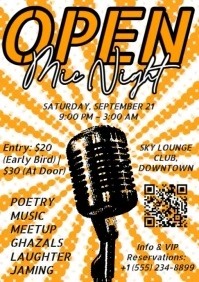White Maximalist Open Mic Night   A4 template