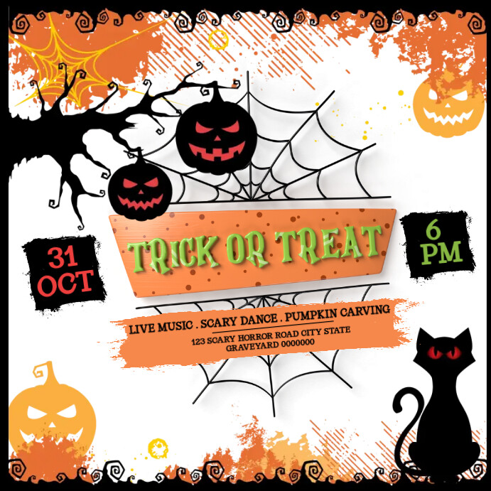 Copy of White Maximalist Orange And Black Halloween Trick Or Treat ...