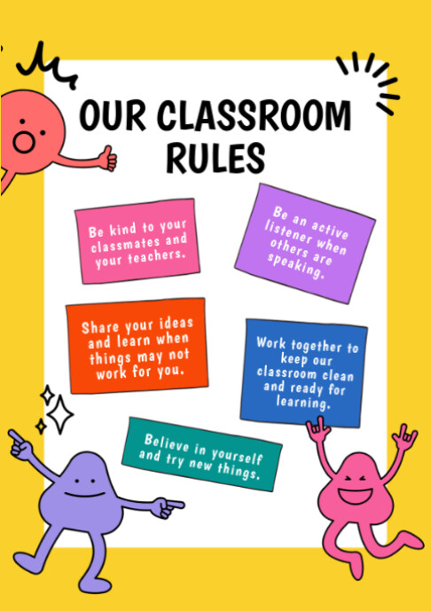 White Maximalist Our Classroom Rules A2 Template | PosterMyWall