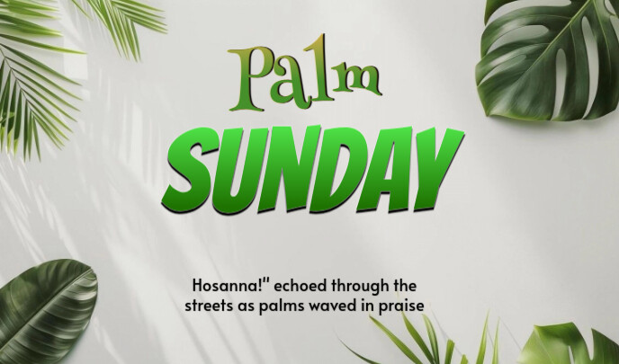 White Maximalist Palm Sunday Card Tag Merker template