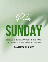 White Maximalist Palm Sunday  Flyer (us Letter) template