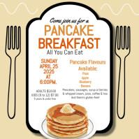 White Maximalist Pancake Breakfast  Instagram Post template