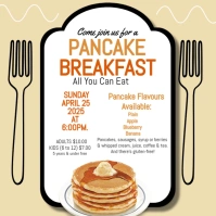 White Maximalist Pancake Breakfast  Instagram Post template