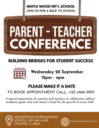 White Maximalist Parent Teacher Conference  Flyer (us Letter) template