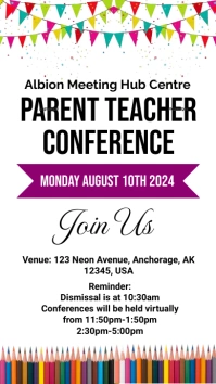 White Maximalist Parent Teacher Conference Fl Instagram Story template