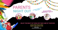 White Maximalist Parents Night Out  Facebook Event Cover template