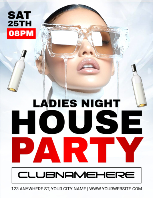 White Maximalist Party Flyer (us Letter) Template | PosterMyWall