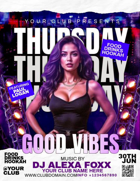 White Maximalist Party Flyer  Flyer (us Letter) Pamflet (VSA Brief) template