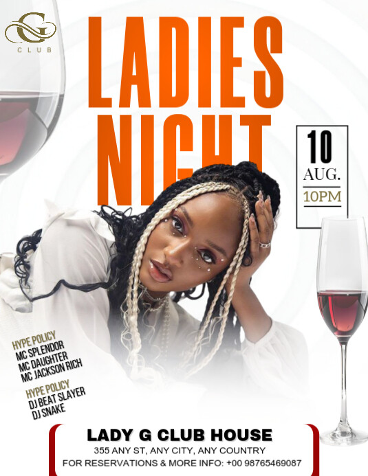 White Maximalist Party Flyer Ladies Night Party Flyer Flyer (us Letter) template