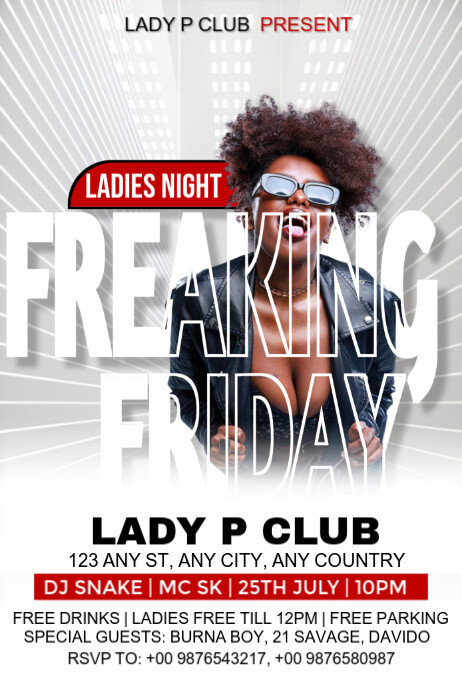 White Maximalist Party Flyer Poster 海报 template