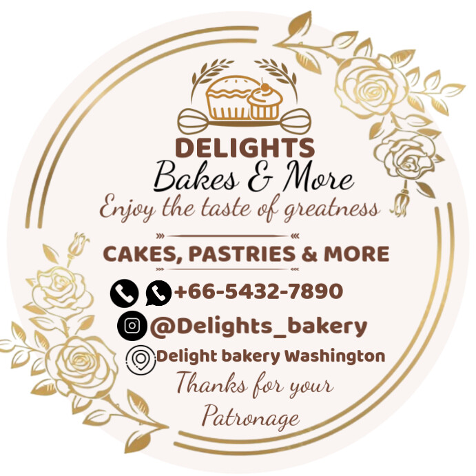 White Maximalist Pastry Label Instagram Post Templat | PosterMyWall